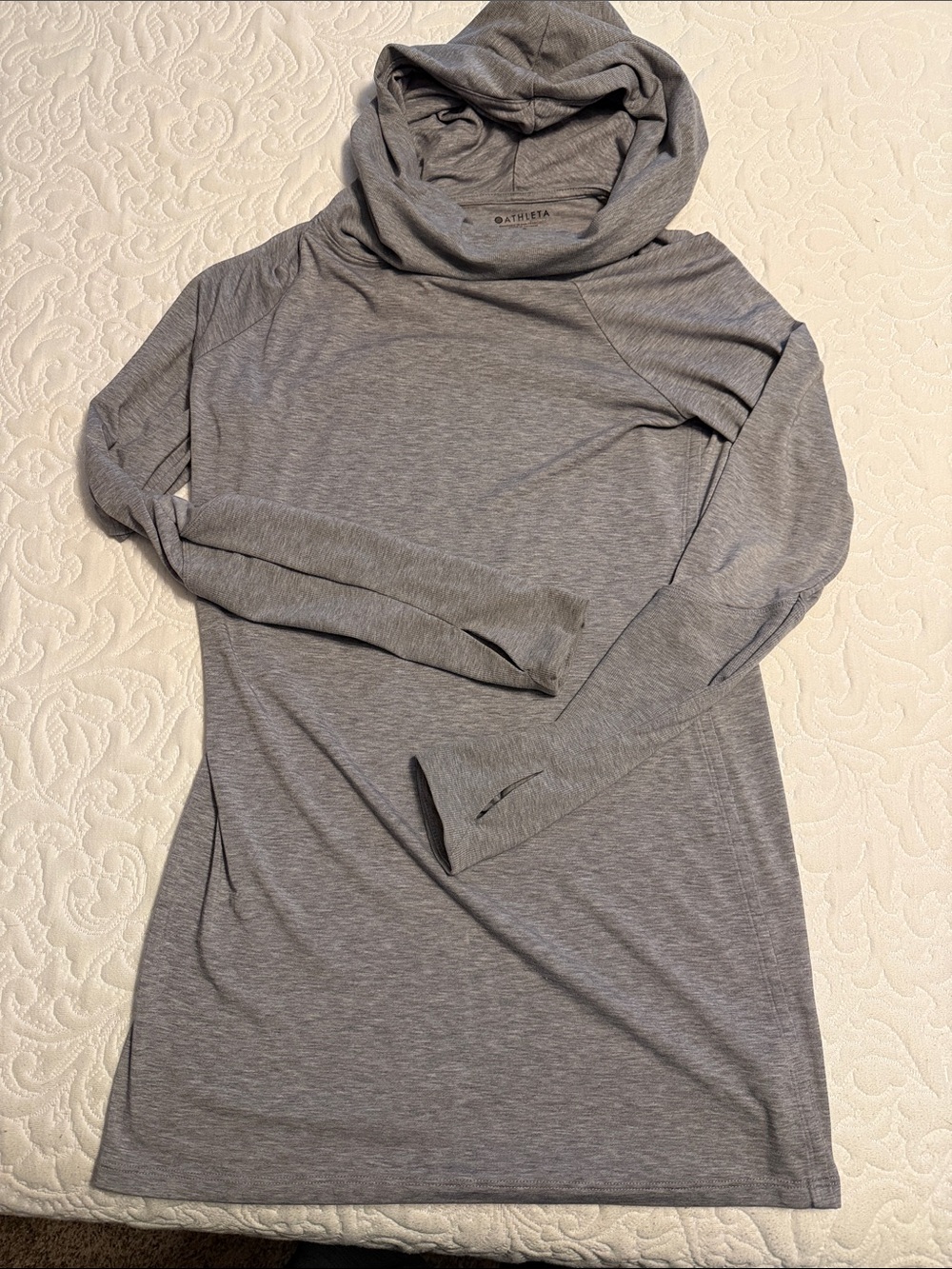 Athleta Heather Gray Cowl Neck Long Sleeve Tunic